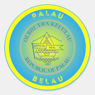 Pegatina Redonda Emblema del Patrimonio de Palaos