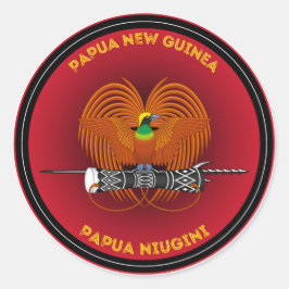 Pegatina Redonda Emblema del Patrimonio de Papúa Nueva Guinea