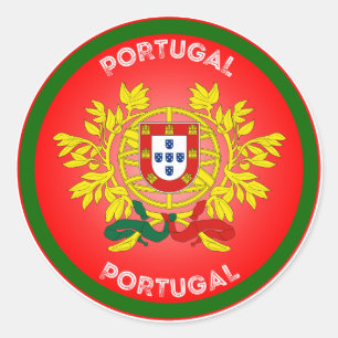 Pegatina Redonda Emblema del Patrimonio de Portugal