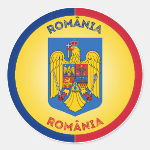 Pegatina Redonda Emblema del Patrimonio de Rumania