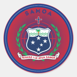 Pegatina Redonda Emblema del Patrimonio de Samoa