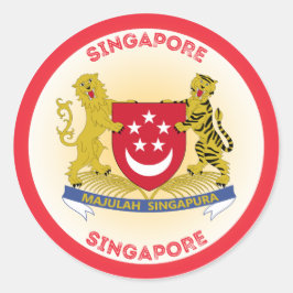 Pegatina Redonda Emblema del Patrimonio de Singapur
