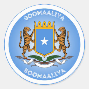 Pegatina Redonda Emblema del Patrimonio de Somalia