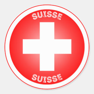 Pegatina Redonda Emblema del Patrimonio de Suiza