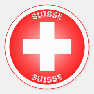 Pegatina Redonda Emblema del Patrimonio de Suiza