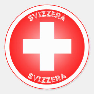 Pegatina Redonda Emblema del Patrimonio de Suiza