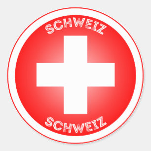 Pegatina Redonda Emblema del Patrimonio de Suiza