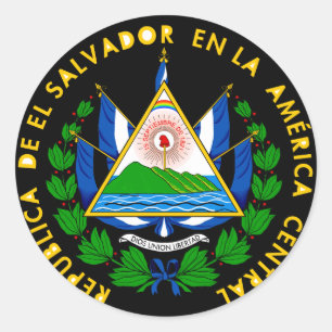 Pegatina Redonda emblema del salvador