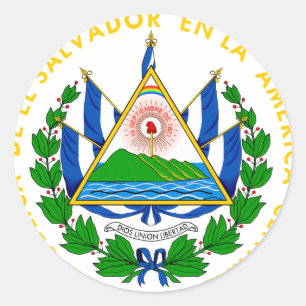 Pegatina Redonda emblema del salvador