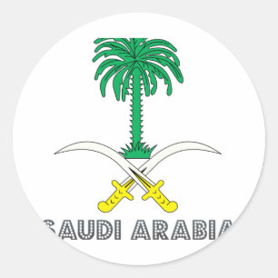 Pegatina Redonda Emblema del saudí