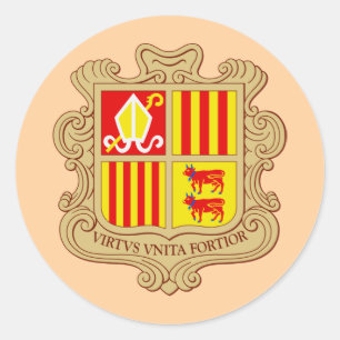 Pegatina Redonda Emblema Estatal de la Coprincipatura Histórica de 