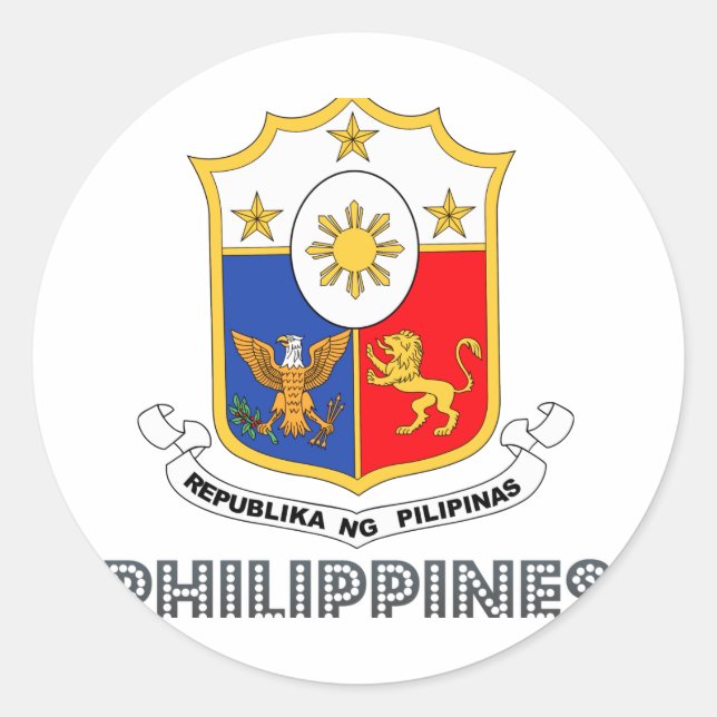 Pegatina Redonda Emblema filipino (Anverso)