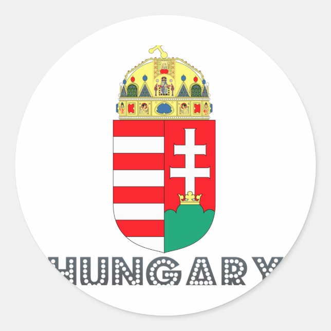 Pegatina Redonda Emblema húngaro (Anverso)