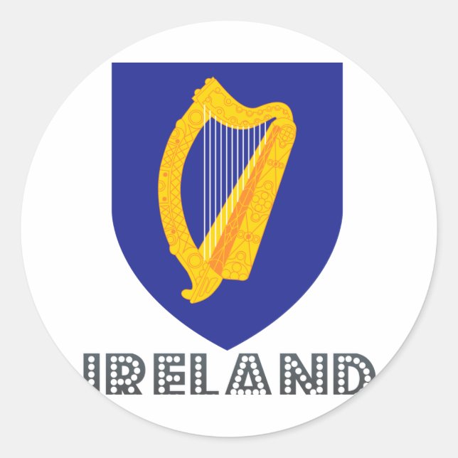 Pegatina Redonda Emblema irlandés (Anverso)