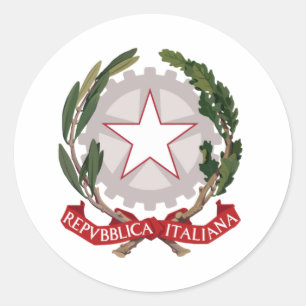 Pegatina Redonda Emblema italiano