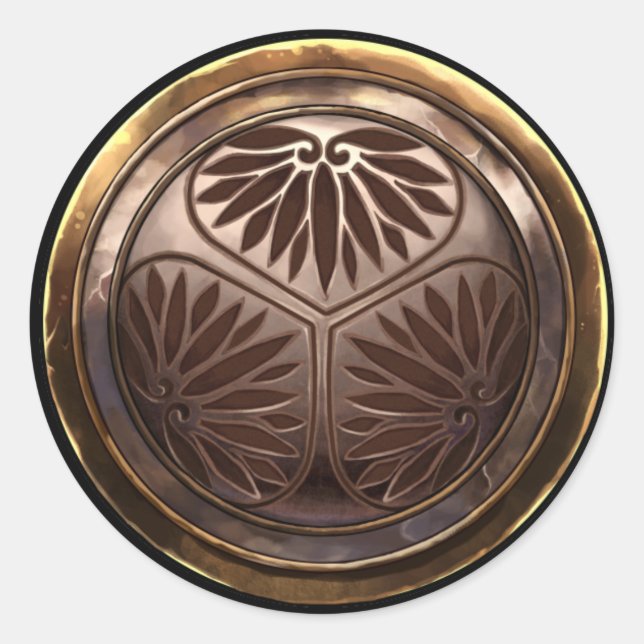 Pegatina Redonda Emblema japonés (Kamon) (Anverso)