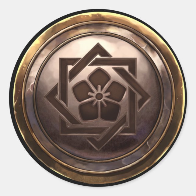 Pegatina Redonda Emblema japonés (Kamon) (Anverso)