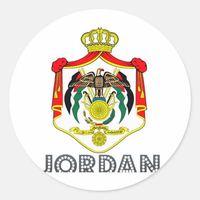 Pegatina Redonda Emblema jordano (Anverso)