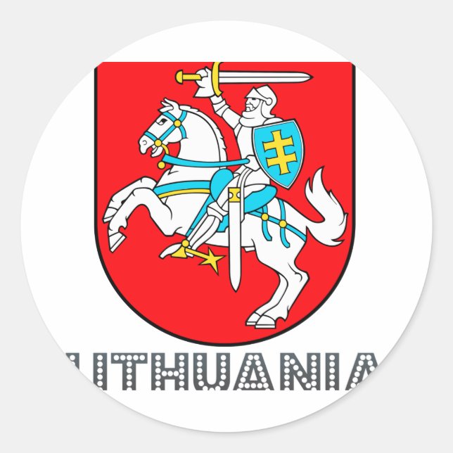 Pegatina Redonda Emblema lituano (Anverso)