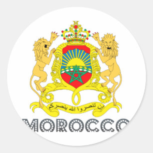 Pegatina Redonda Emblema marroquí