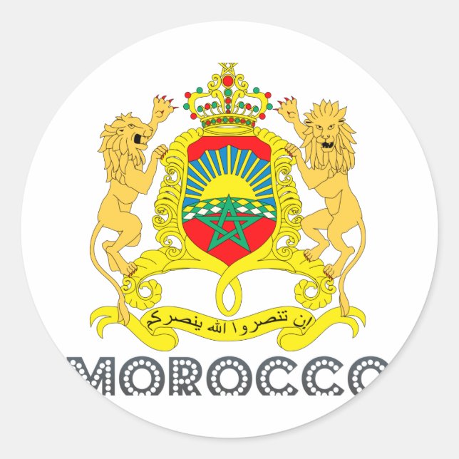 Pegatina Redonda Emblema marroquí (Anverso)