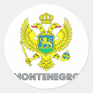 Pegatina Redonda Emblema montenegrino