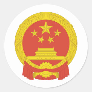 Pegatina Redonda Emblema nacional chino, China