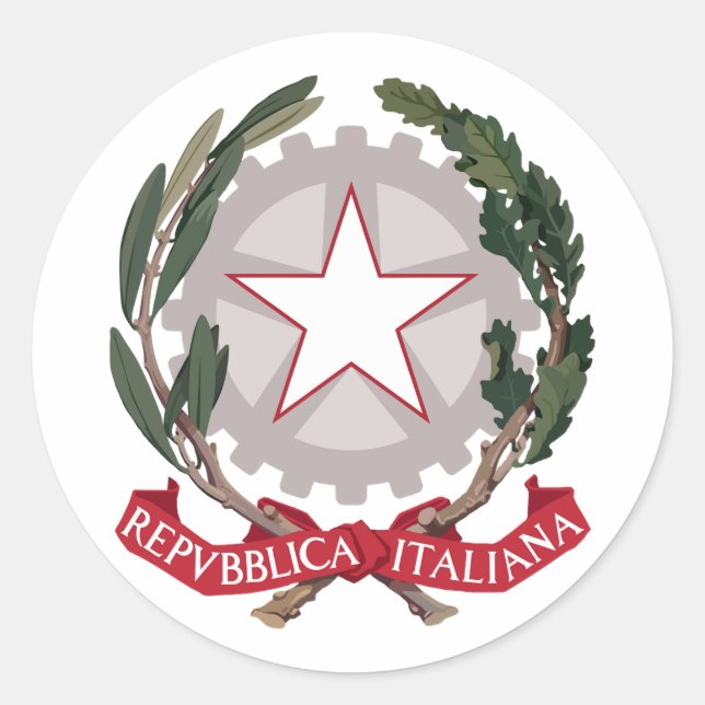 Pegatina Redonda Emblema nacional de Italia (Anverso)