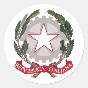 Pegatina Redonda Emblema nacional de Italia