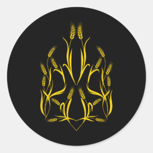 Pegatina Redonda Emblema Nacional De Ucrania - Escudo De Armas Orej