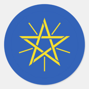 Pegatina Redonda Emblema nacional etíope, Etiopía