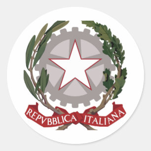 Pegatina Redonda Emblema nacional italiano