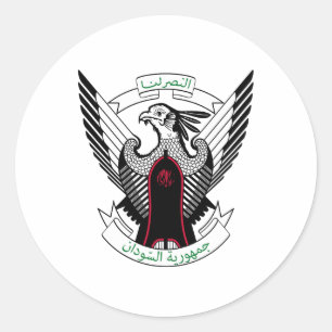 Pegatina Redonda Emblema nacional sudanés