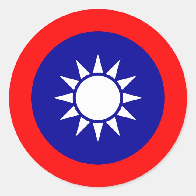 Pegatina Redonda Emblema nacional taiwanés, Taiwán (Anverso)