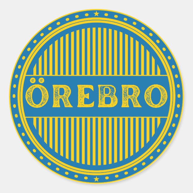 Pegatina Redonda Emblema Örebro City Pride – Identidad Sueca (Anverso)