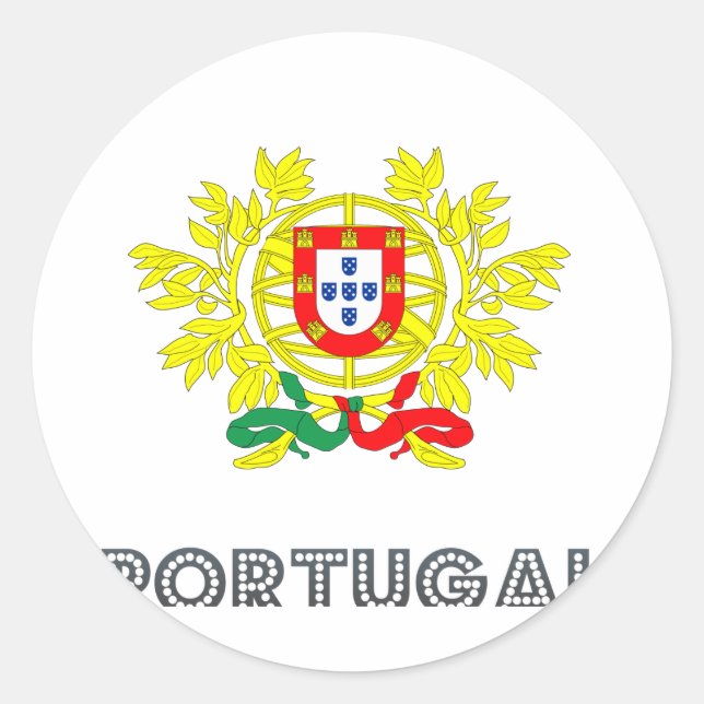 Pegatina Redonda Emblema portugués (Anverso)
