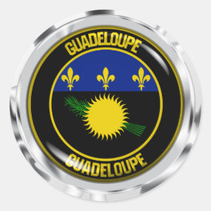 Pegatina Redonda Emblema redondeado de Guadalupe