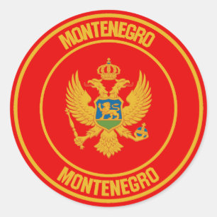 Pegatina Redonda Emblema redondeado de Montenegro