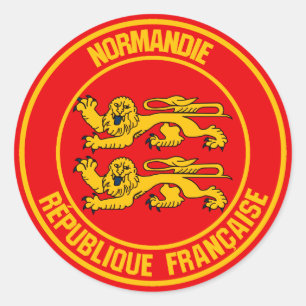 Pegatina Redonda Emblema redondeado de Normandie