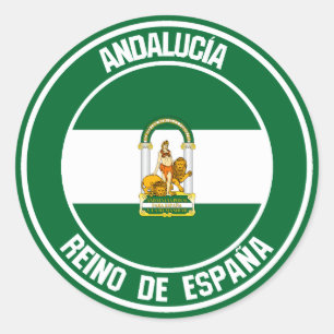 Pegatina Redonda Emblema redondo de Andalucía