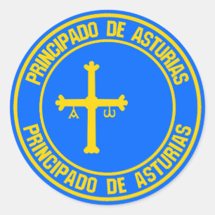 Pegatina Redonda Emblema redondo de Asturias