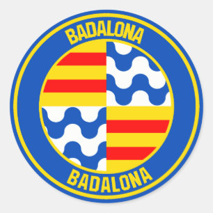Pegatina Redonda Emblema redondo de Badalona