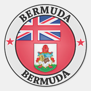 Pegatina Redonda Emblema redondo de Bermudas