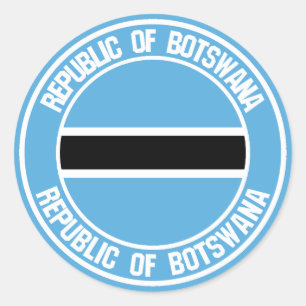 Pegatina Redonda Emblema redondo de Botsuana