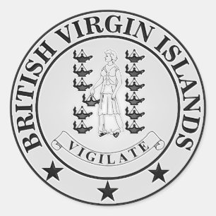Pegatina Redonda Emblema redondo de British Virgin Islands
