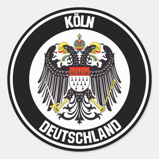 Pegatina Redonda Emblema redondo de Colonia (Anverso)