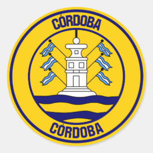 Pegatina Redonda Emblema redondo de Córdoba