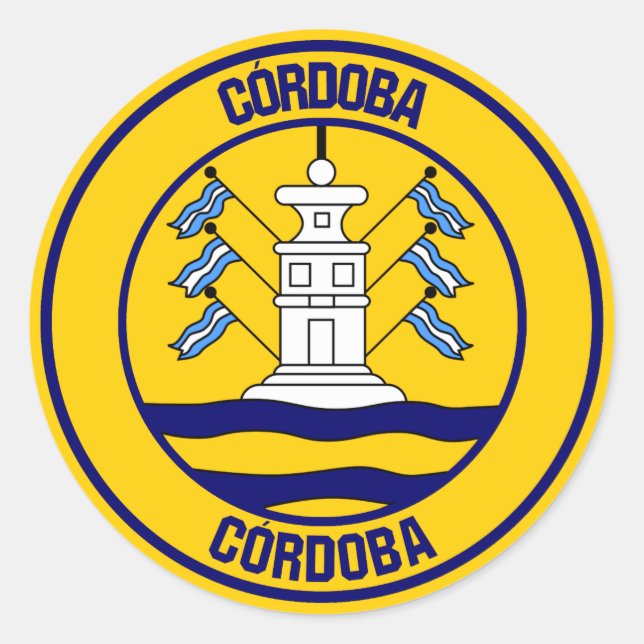 Pegatina Redonda Emblema redondo de Córdoba (Anverso)