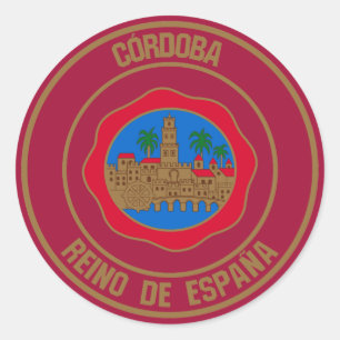 Pegatina Redonda Emblema redondo de Córdoba
