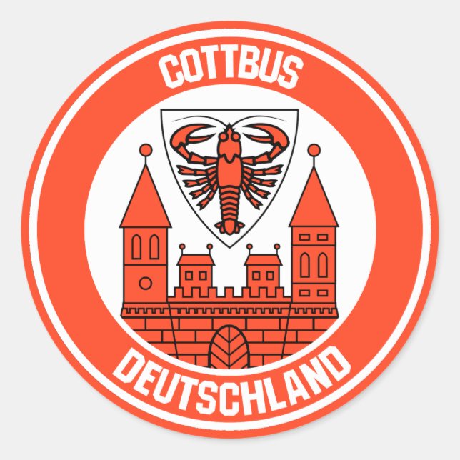 Pegatina Redonda Emblema redondo de Cottbus (Anverso)
